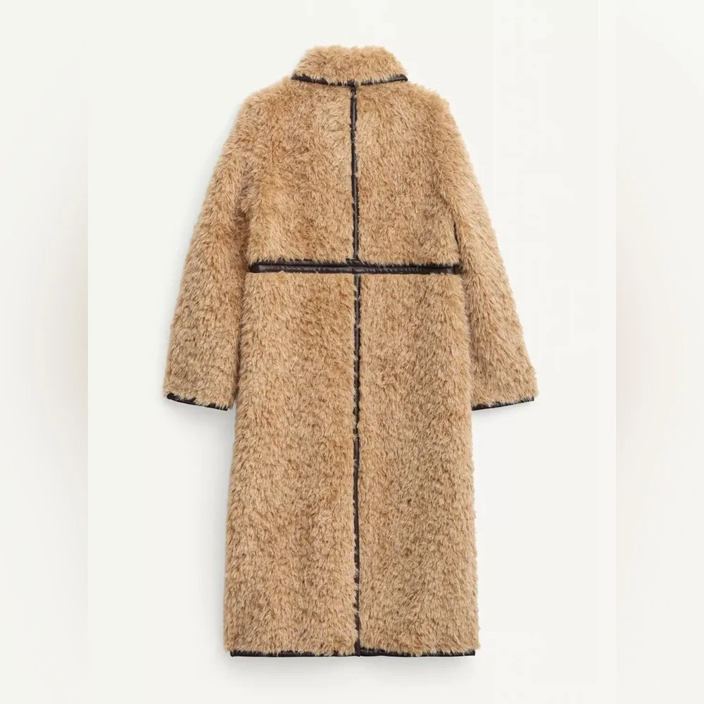 Zara LIMITED EDITION LONG FLEECE COAT sz.S